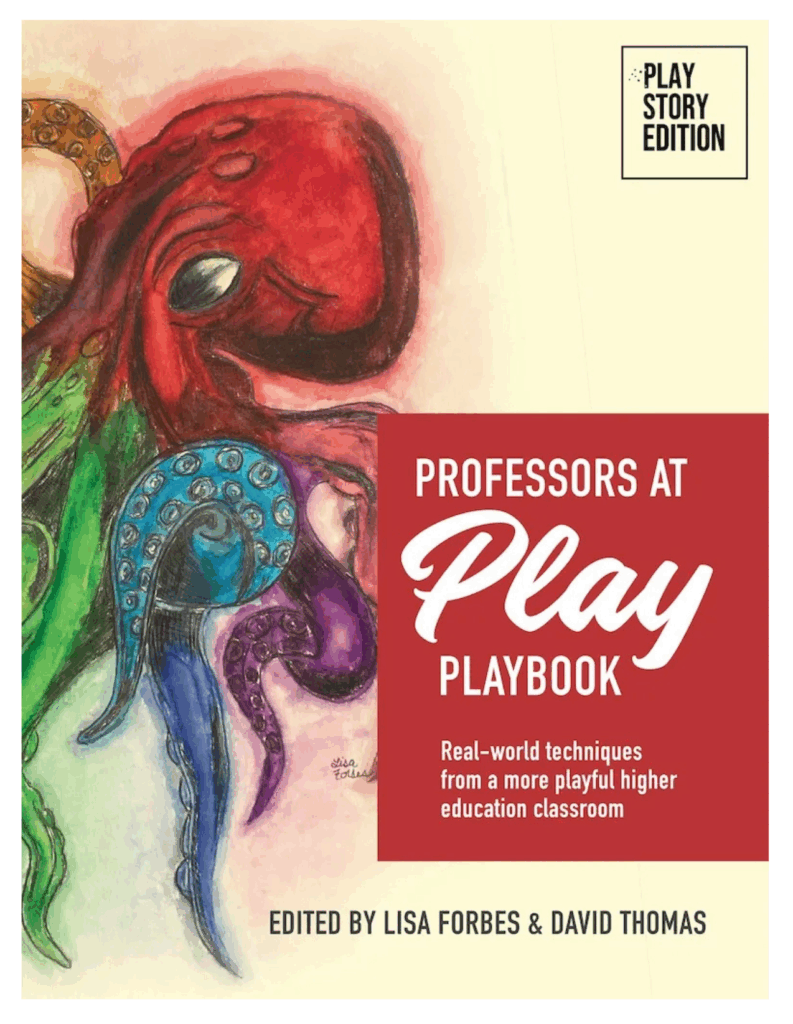 Front cover of the book, "Professors At Play Playbook."